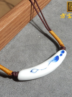 青花手绘手工复古民族挂件吊坠