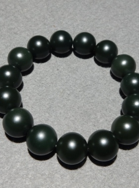 方言和田玉青籽留毛孔手串