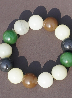 方言和田玉糖玉白玉青花俄碧手串