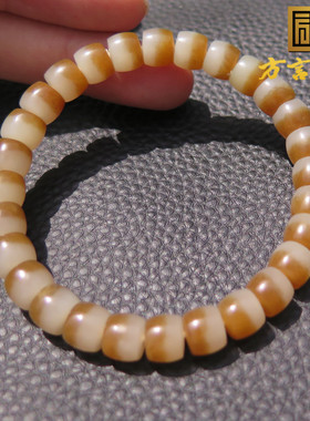 珍稀品漏方言新疆且末料高油糖白分明和田玉8mm直切手串链X5