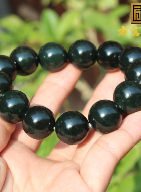 惊呆了方言和田玉特色精品新疆温润细腻塔县青玉卡16mm圆珠手串A6