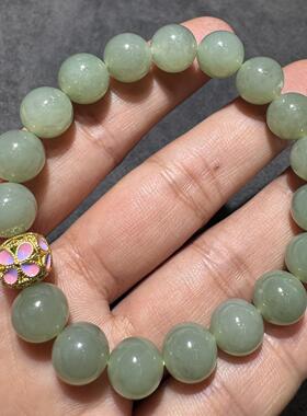 美哭方言和田玉老熟难得一见回馈新疆且末蓝调精美10mm搭配手串S