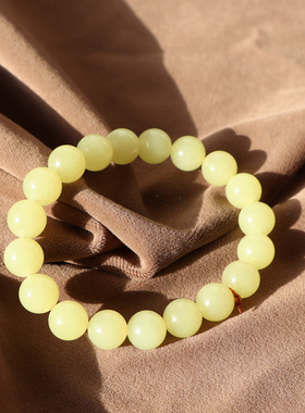 新疆细油润且末鸡油黄口12mm手串