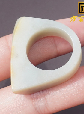 方言新疆老熟黄沁皮白玉籽料扳指