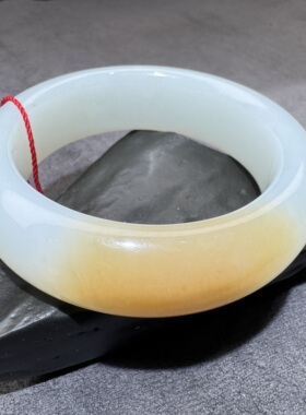 收藏级方言新疆和田玉老坑且末高脂高糯羊脂白一口糖58mm手镯S6