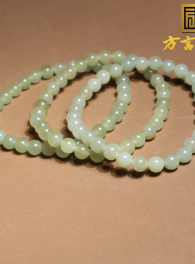 和田玉青海料冰底细腻晴水色手串