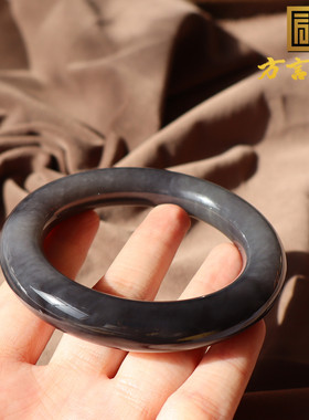 青海细腻油润帝王紫55mm圆条手镯