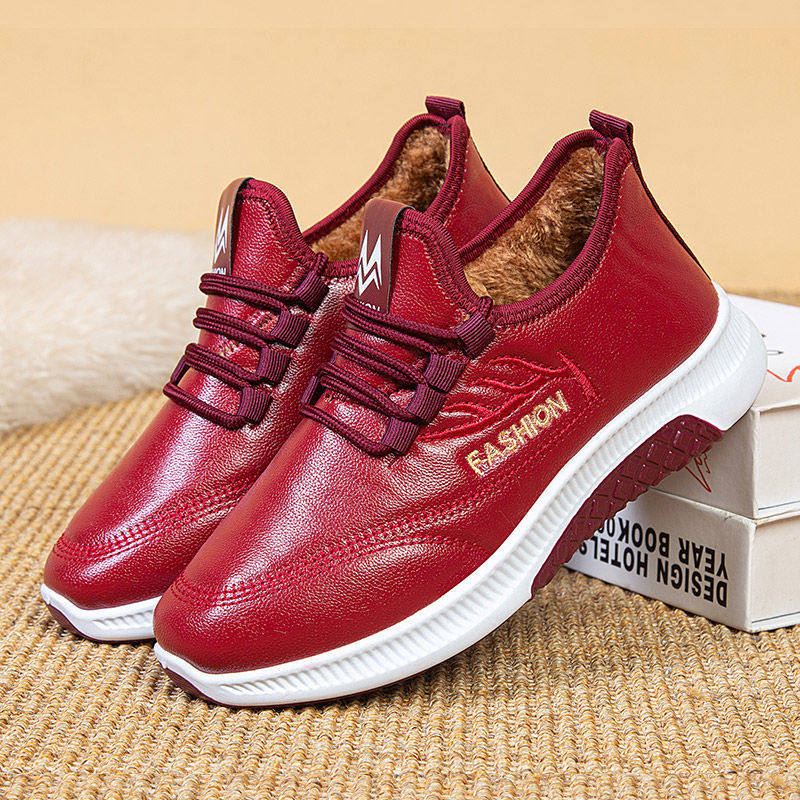 冬季老北京棉鞋女加绒保暖妈妈鞋皮面防水老人奶奶鞋棉靴加厚防滑,淘宝优惠券,粉丝福利购,淘宝优惠卷