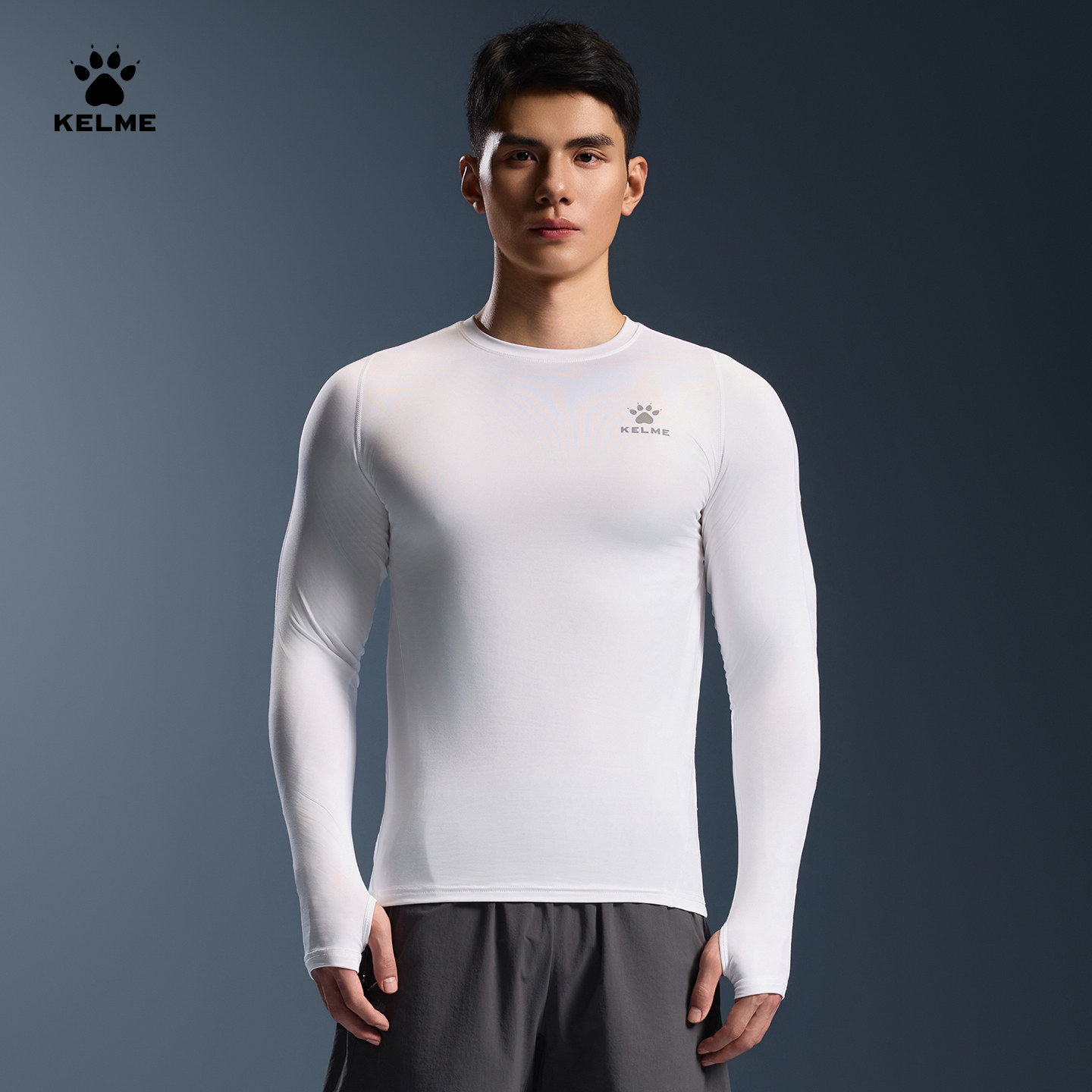 KELME卡尔美秋冬运动打底衫加绒加厚紧身衣男高弹拇指扣长袖T恤,淘宝优惠券,粉丝福利购,淘宝优惠卷