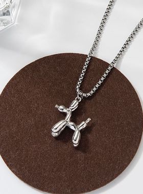 王嘉尔同款气球狗情侣毛衣项链ins潮土酷蹦迪轻奢小众男女卫衣链