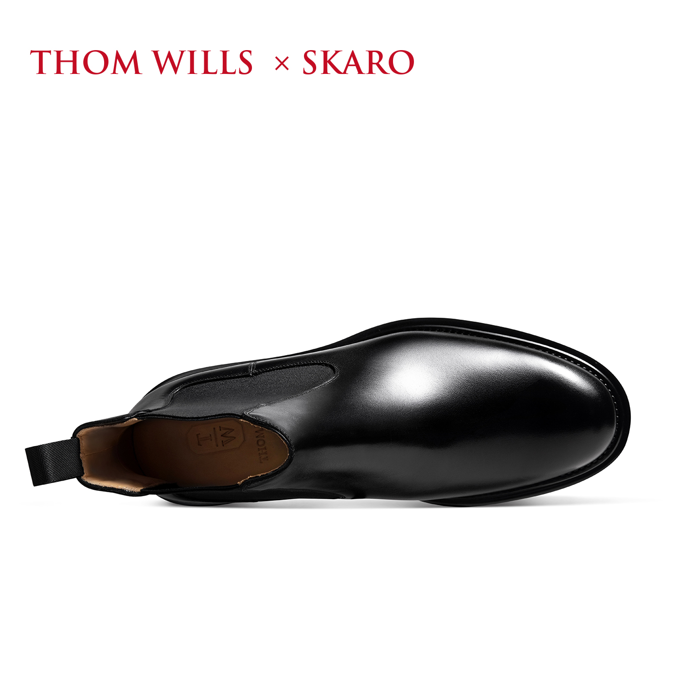 ThomWills&SKARO联名男士切尔西靴正装马丁靴真皮男款增高黑色 - 图2