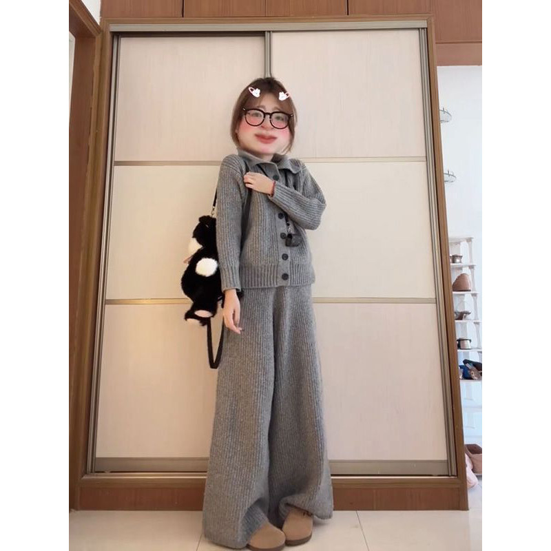 法式慵懒风灰色针织阔腿裤女+高领开衫毛衣+冬季保暖马甲背心外套,淘宝优惠券,粉丝福利购,淘宝优惠卷