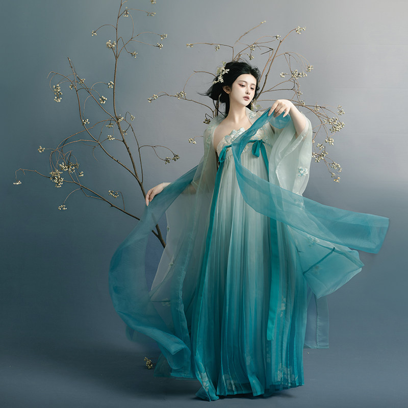 梦屿盛原创【春梨】新款汉服女重工刺绣唐制大袖衫诃子裙春夏套装,淘宝优惠券,粉丝福利购,淘宝优惠卷