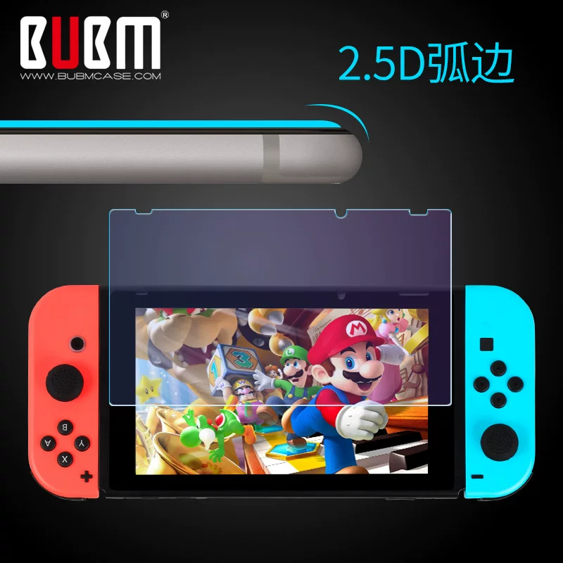 Защитная стеклянная пленка для Nintendo Switch от bubm, антиотпечатков, с защитой NS