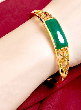 越南沙金民族风女马来玉手镯女