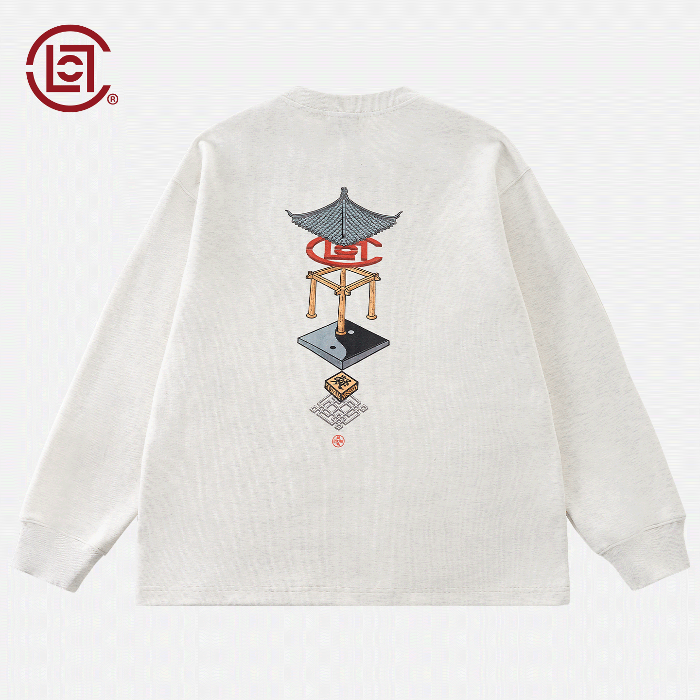 【CLOTTEE by CLOT】筑天地印花长袖T恤  榫卯系列 陈冠希主理 - 图3