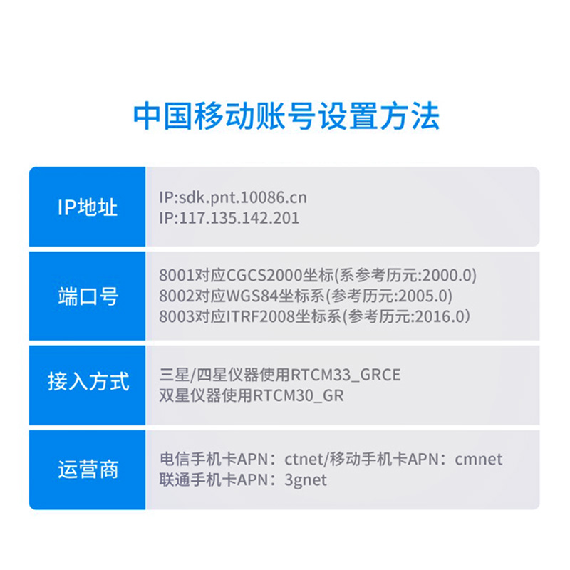 cors账号中国移动坐标rtk测量仪高精度厘米级北斗五星CORS账号 - 图1