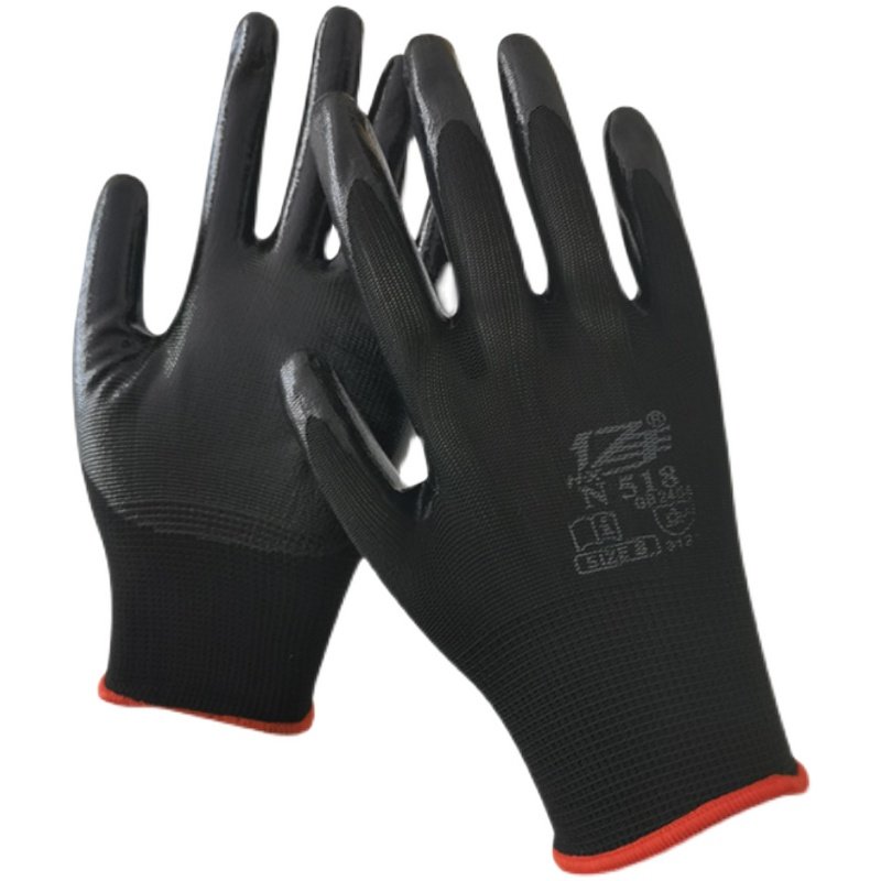 正品亿手黑色H518劳保手套浸胶耐磨防滑工作防护尼龙丁晴手套N518,淘宝优惠券,粉丝福利购,淘宝优惠卷