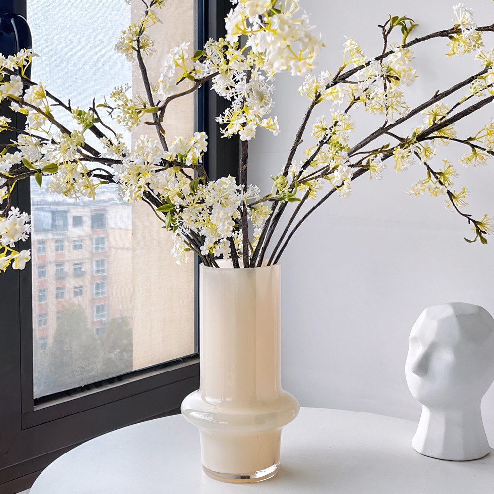 雪柳花瓶玻璃透明雪柳鲜枝高款插花长枝雪柳专用干支干枝插雪柳瓶