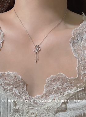 S999纯银众星揽月项链女轻奢设计感锁骨链送女生闺蜜生日礼物