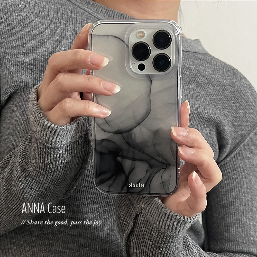 ANNACASE高级古风透黑晕染水墨适用苹果17promax手机壳iphone17小众15pro新款14全包软壳16promax防摔保护套,淘宝优惠券,粉丝福利购,淘宝优惠卷