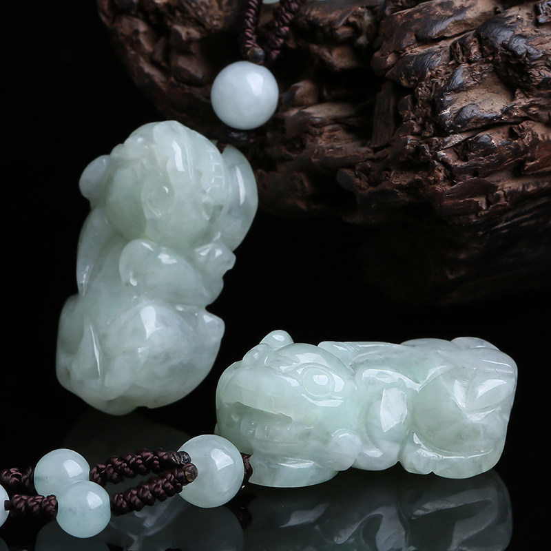 开光缅甸翡翠招财男士女情侣款吊坠 情侣档项坠/吊坠