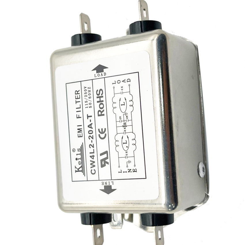 KEILS电源滤波器单相220V插片式CW4L2-20A-T滤波器3A6A10-T - 图2