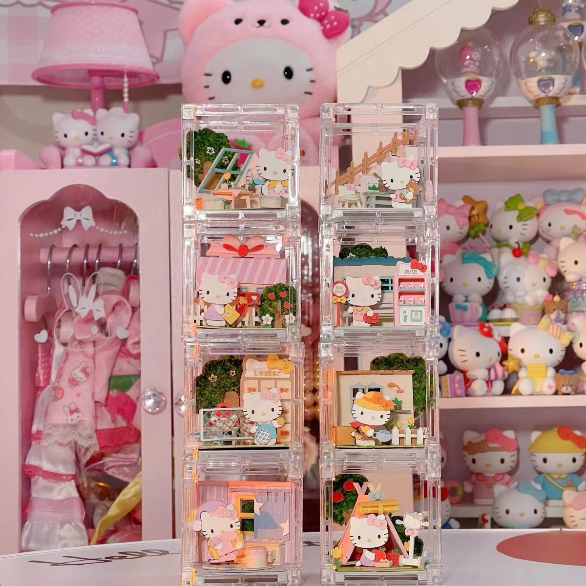 HelloKitty日常景盒盲盒凯蒂猫DIY手工立体模型生日礼物可爱女生 - 图0