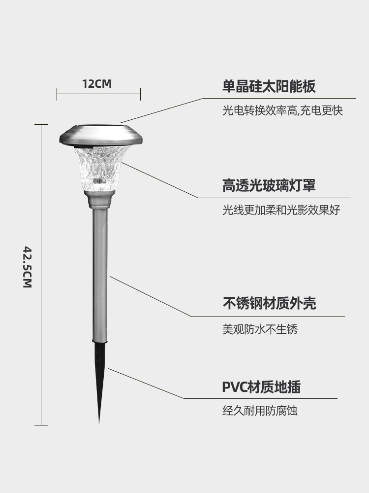 太阳能防庭院围灯户外灯灯家用坪地插照式草花园明水院子氛装饰灯 - 图3