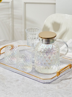 欧式金色长方形托盘果盘茶盘糕点盘蛋糕盘首饰盒托盘盘子蛋糕架