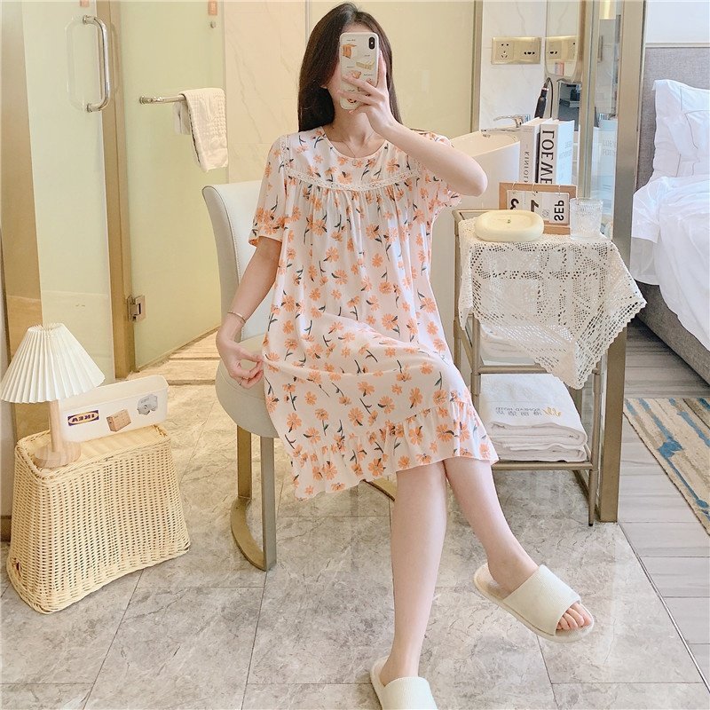 新款睡衣女棉绸圆领家居服薄款时尚居家人造棉绸睡裙可外穿,淘宝优惠券,粉丝福利购,淘宝优惠卷