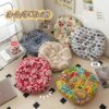 Round cotton and linen balcony bay window chair cushion double-sided breathable futon tatami floor office chair cushion
