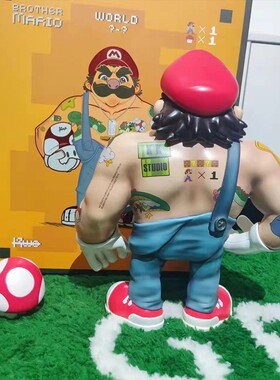 马里奥联名限量公仔摆件手办潮玩帅气人偶玩具玩偶GK模型周边礼物