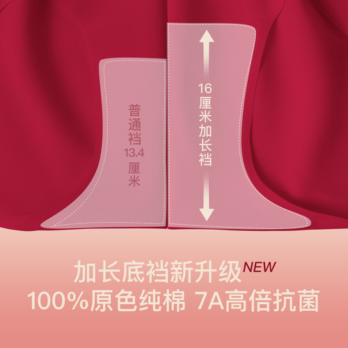 ubras无尺码内裤女红色无痕舒适纯棉抗菌加长底裆马年本命年结婚 - 图0