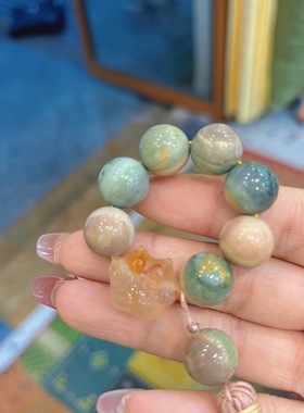 天然阿拉善指捻多色混合奶昔渐变猫爪小指捻焦糖油画手捻