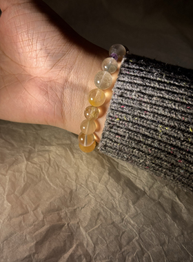 天然水晶多宝手链女款蜜蜡紫水晶兔毛月光石手串送女友闺蜜礼物