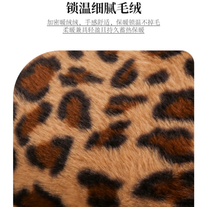 汽车坐垫新款豹纹冬季汽车毛绒座垫加厚保暖网红女神半包防滑座垫