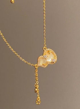 高级感轻奢气质百搭项链女小众设计精致项链锁骨链女葫芦镶钻流苏