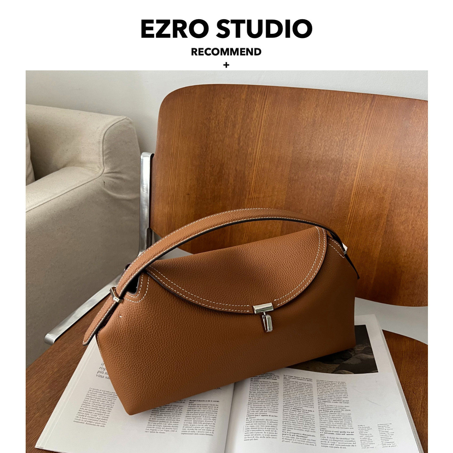 【EZRO】高级手工真皮牛皮简约风格新款通勤女包枕头包波士顿包,淘宝优惠券,粉丝福利购,淘宝优惠卷