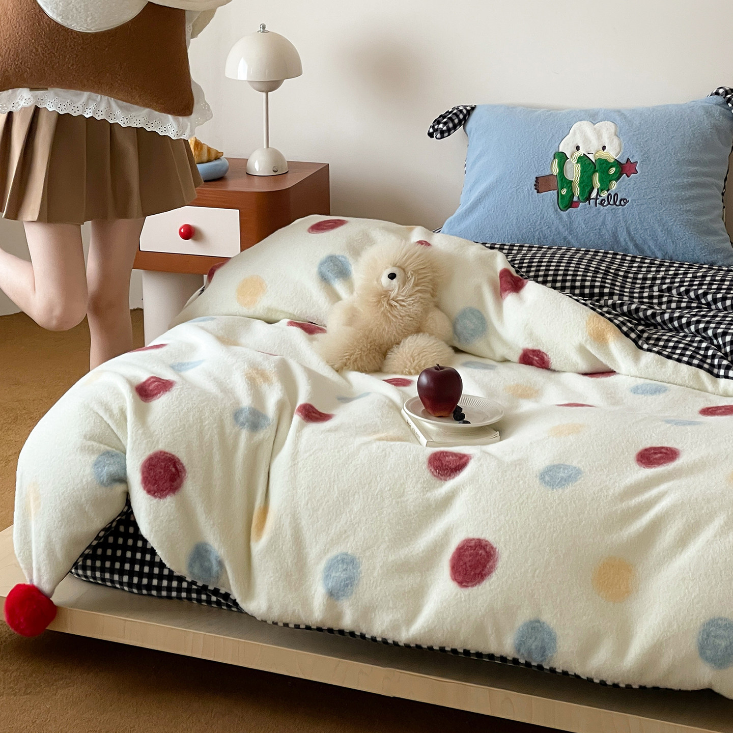 法式秋冬少女心羊羔绒牛奶绒四件套加厚保暖卡通刺绣被套床笠床单,淘宝优惠券,粉丝福利购,淘宝优惠卷
