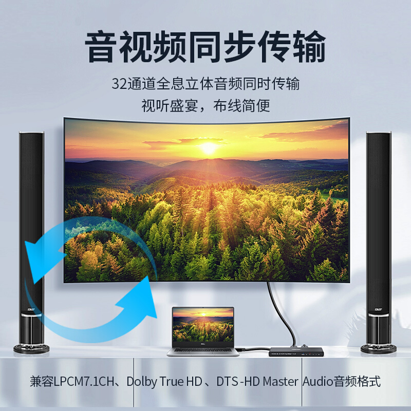 优越者 HDMI2.0分配器一进二出 1进2出4K60Hz高清一分二  V118A - 图2