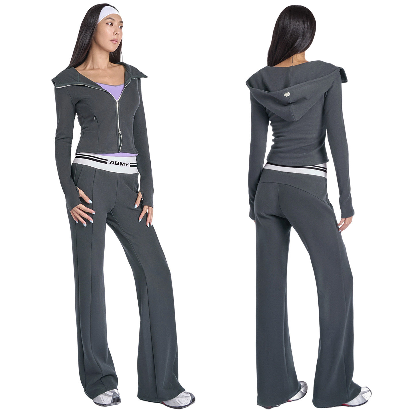 ABMY 莱赛尔垂感修身微喇卫裤女中腰休闲显瘦直筒秋运动瑜伽长裤,淘宝优惠券,粉丝福利购,淘宝优惠卷