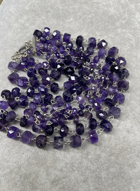 925配件四层紫晶石中短款项链OT扣头老货氧化不退换5.78