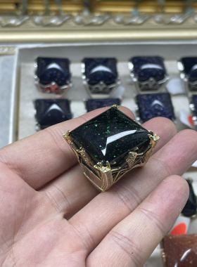 全铜金属镂空镶嵌天然石锆石滴油欧美戒指可调节尺寸老货默认氧化