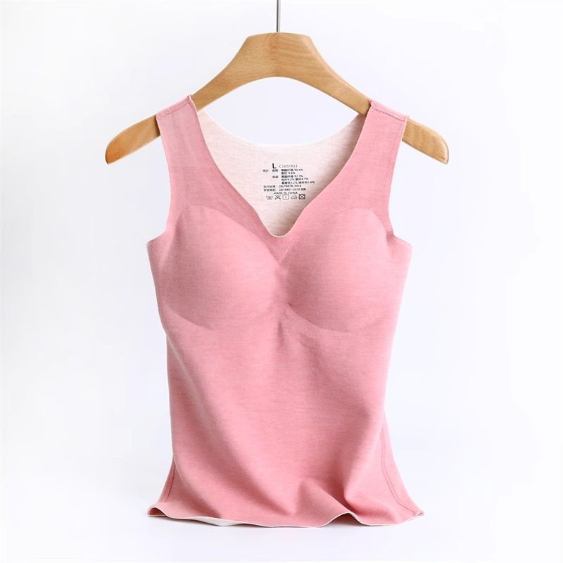 带胸垫德绒保暖背心女秋冬内搭秋衣上衣蚕丝羊毛保暖内衣打底吊带,淘宝优惠券,粉丝福利购,淘宝优惠卷