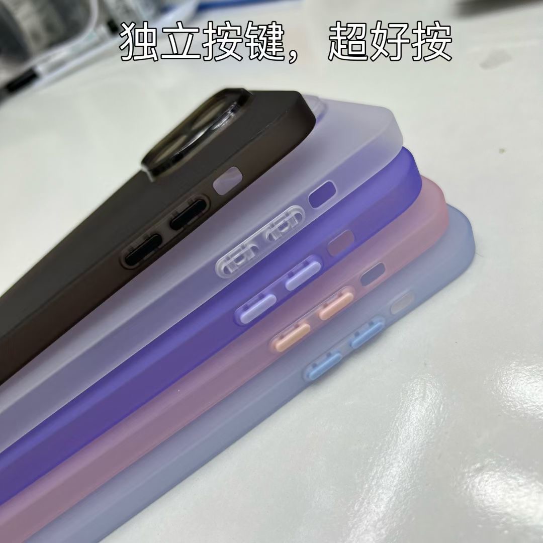 苹果14pro max超薄磨砂软壳iPhone14手机壳全包透明保护套11硅胶男13女12pm防摔指纹高级感裸机手感适用XR黑s - 图1