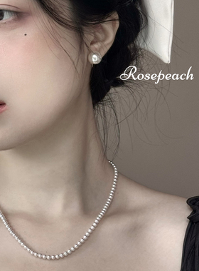 rosepeach「曼塔玫瑰」原创千金少女高品质淡紫高亮轻奢珍珠项链