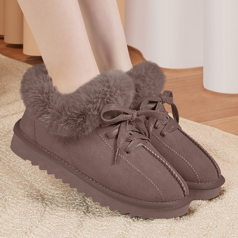 雪地靴女外穿加绒加厚2025冬季新款豆豆妈妈保暖老北京一脚蹬棉鞋,淘宝优惠券,粉丝福利购,淘宝优惠卷