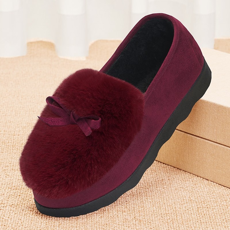 豆豆鞋女冬加绒新款平底老北京布鞋毛毛鞋外穿一脚蹬秋冬妈妈棉鞋,淘宝优惠券,粉丝福利购,淘宝优惠卷