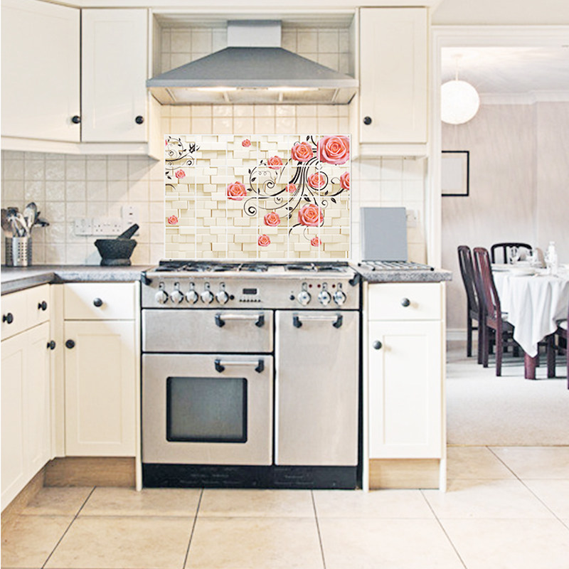厨房防油贴纸橱柜灶台自粘防水耐高温瓷砖贴油烟贴画墙贴免胶防潮,淘宝优惠券,粉丝福利购,淘宝优惠卷